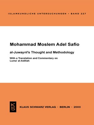 cover image of Al-Juwayni's Thought and Methodology